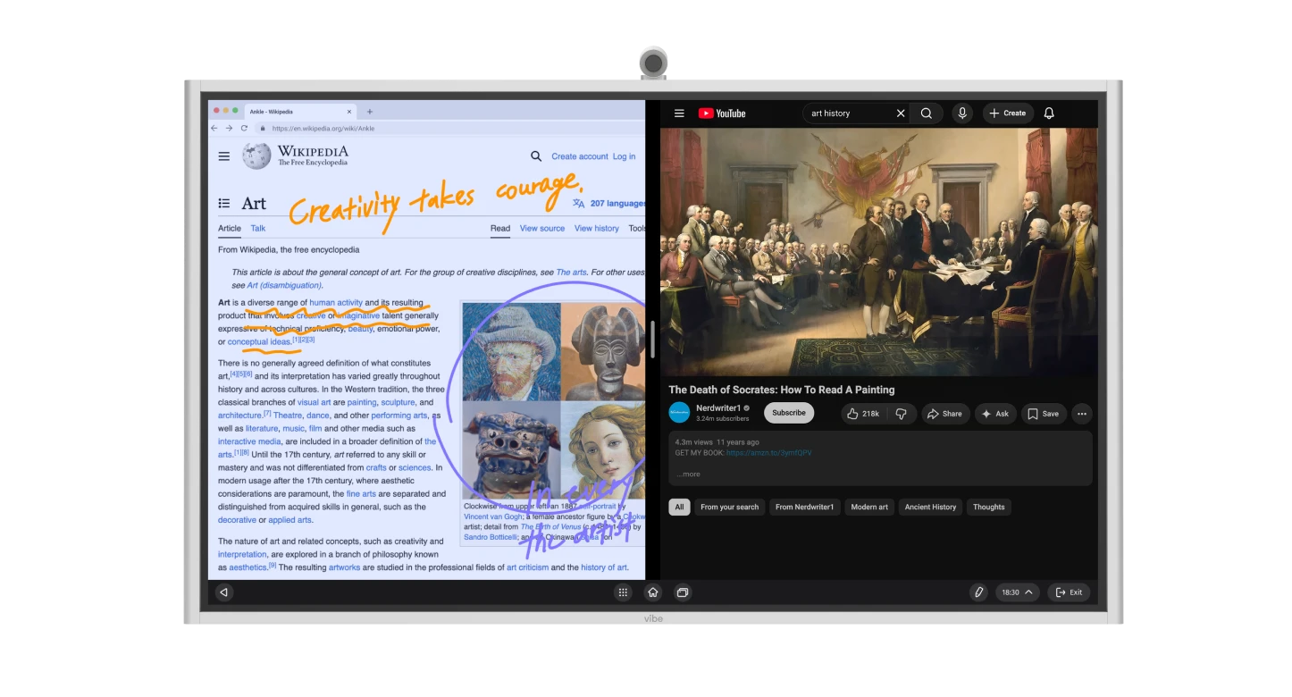 Split screen drawing references from Chrome, YouTube, or other apps