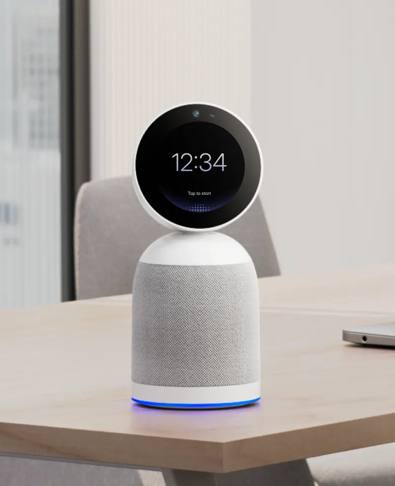 A Vibe Bot, your physical AI teammate in meeting rooms, on a conference table