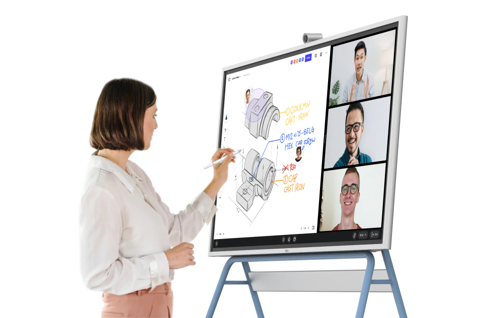 <span class="gradient bold">Write, draw, and annotate</span> on any document type or third-party app during presentations