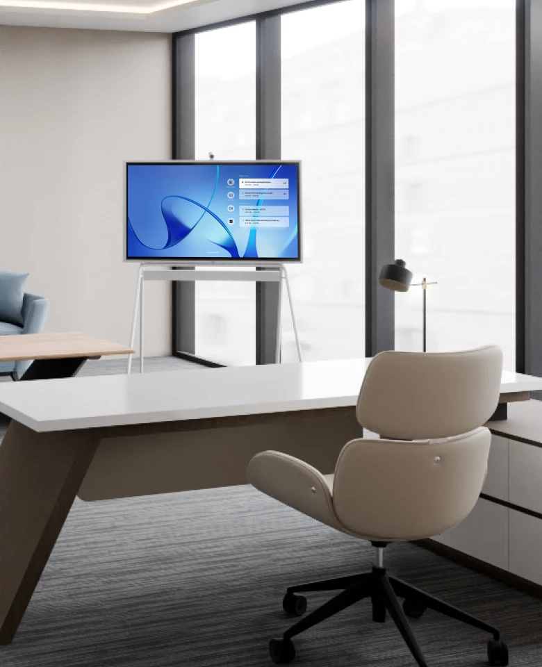 A Vibe smart whiteboard in CXO's office