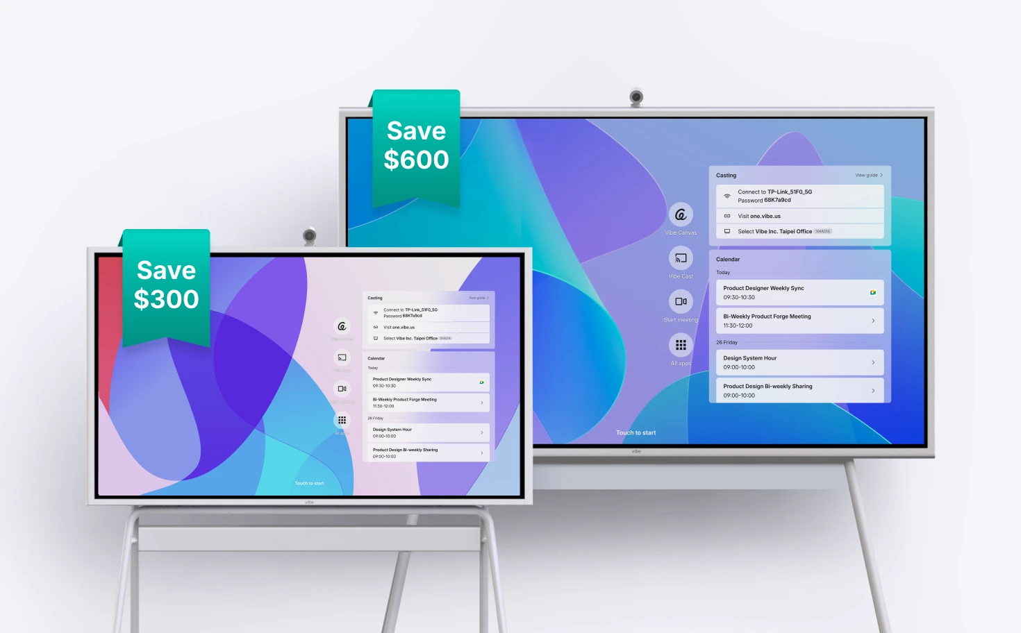 Vibe Board S1, your Chrome-based smart whiteboard in 55” and 75”