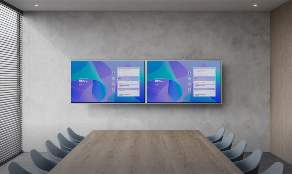The Vibe Board S1 all-in-one smart whiteboard set up in an executive office