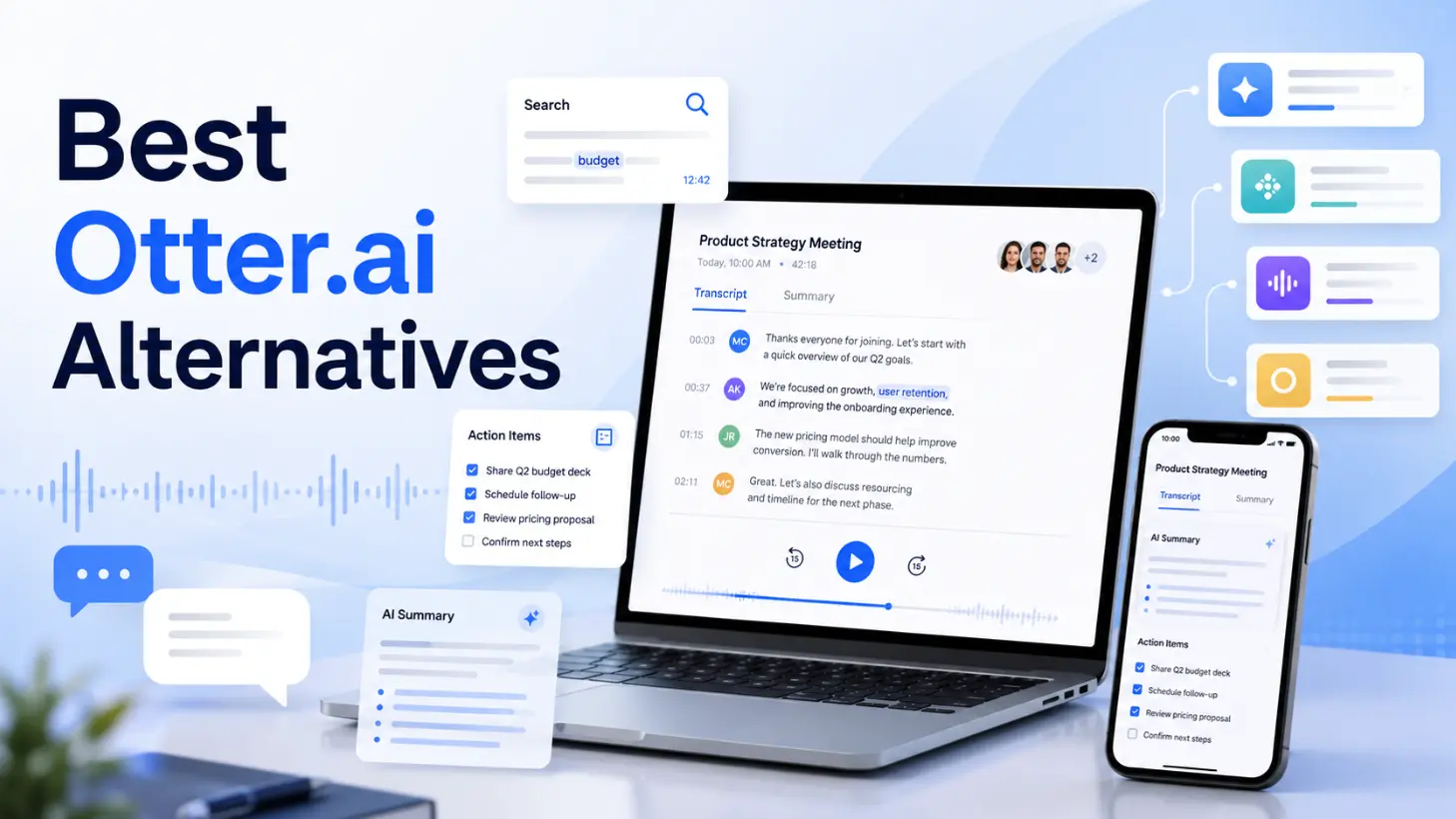 Best Otter.ai Alternatives in 2026 (Tested & Compared)