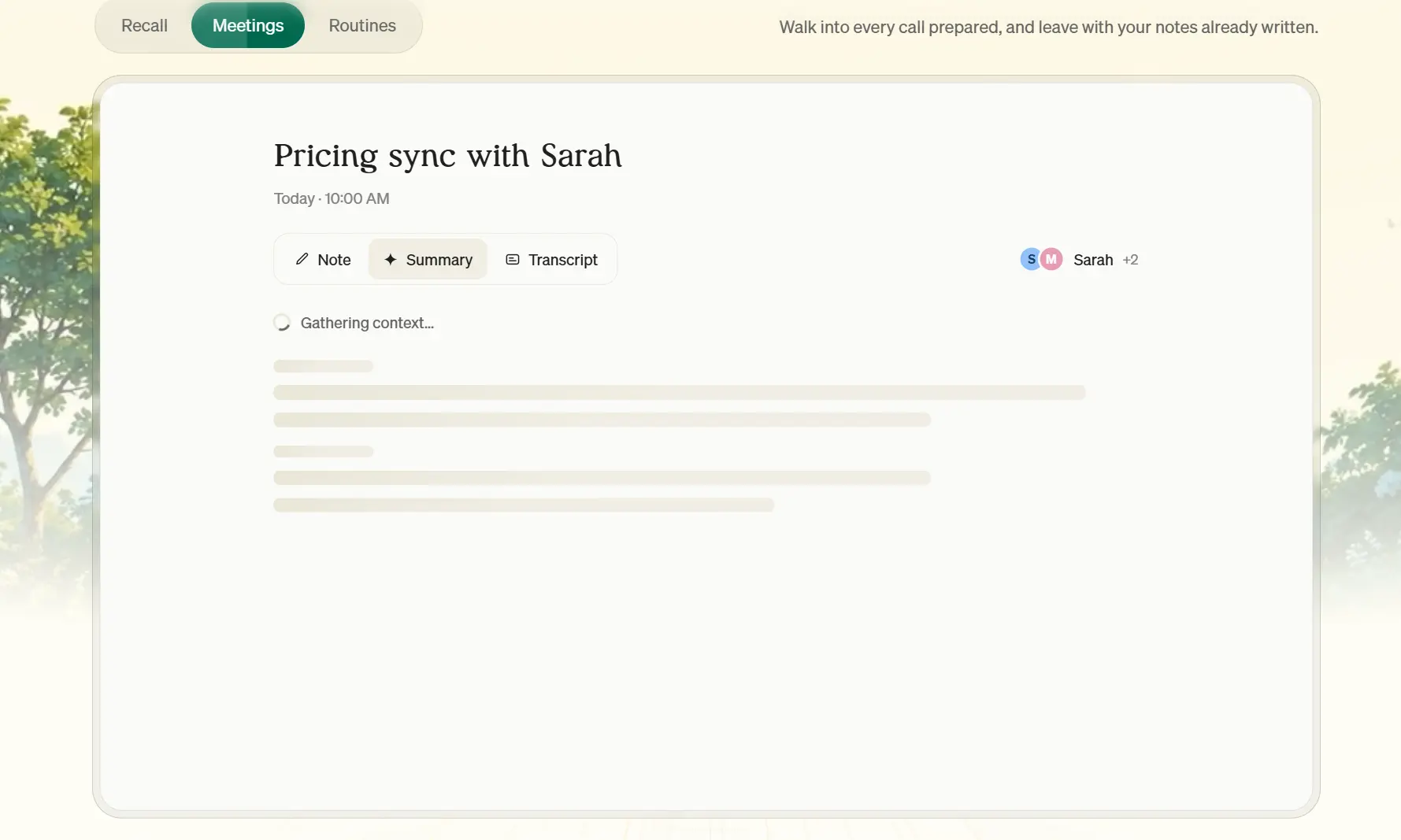 Screenshot of Littlebird AI homepage