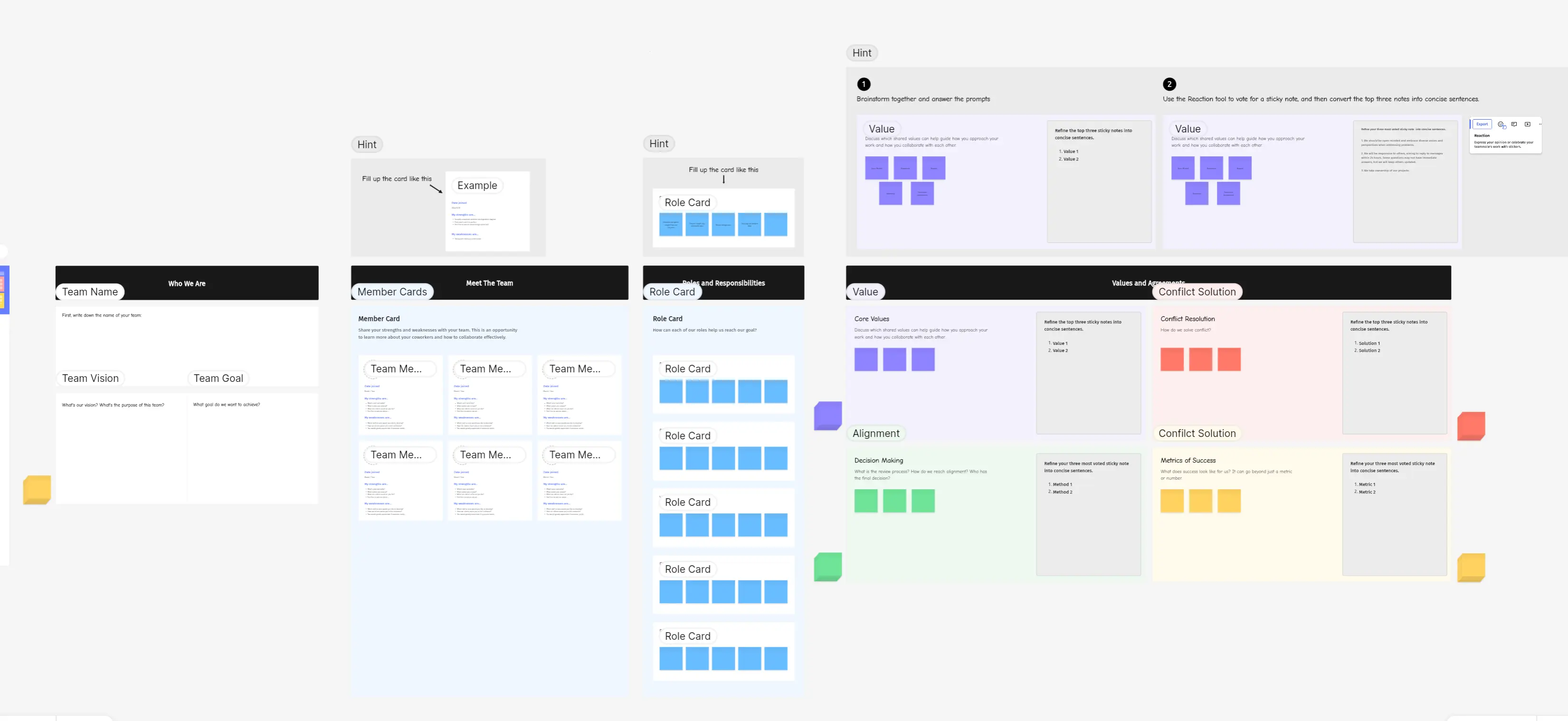 Team charter template – Vibe Canvas