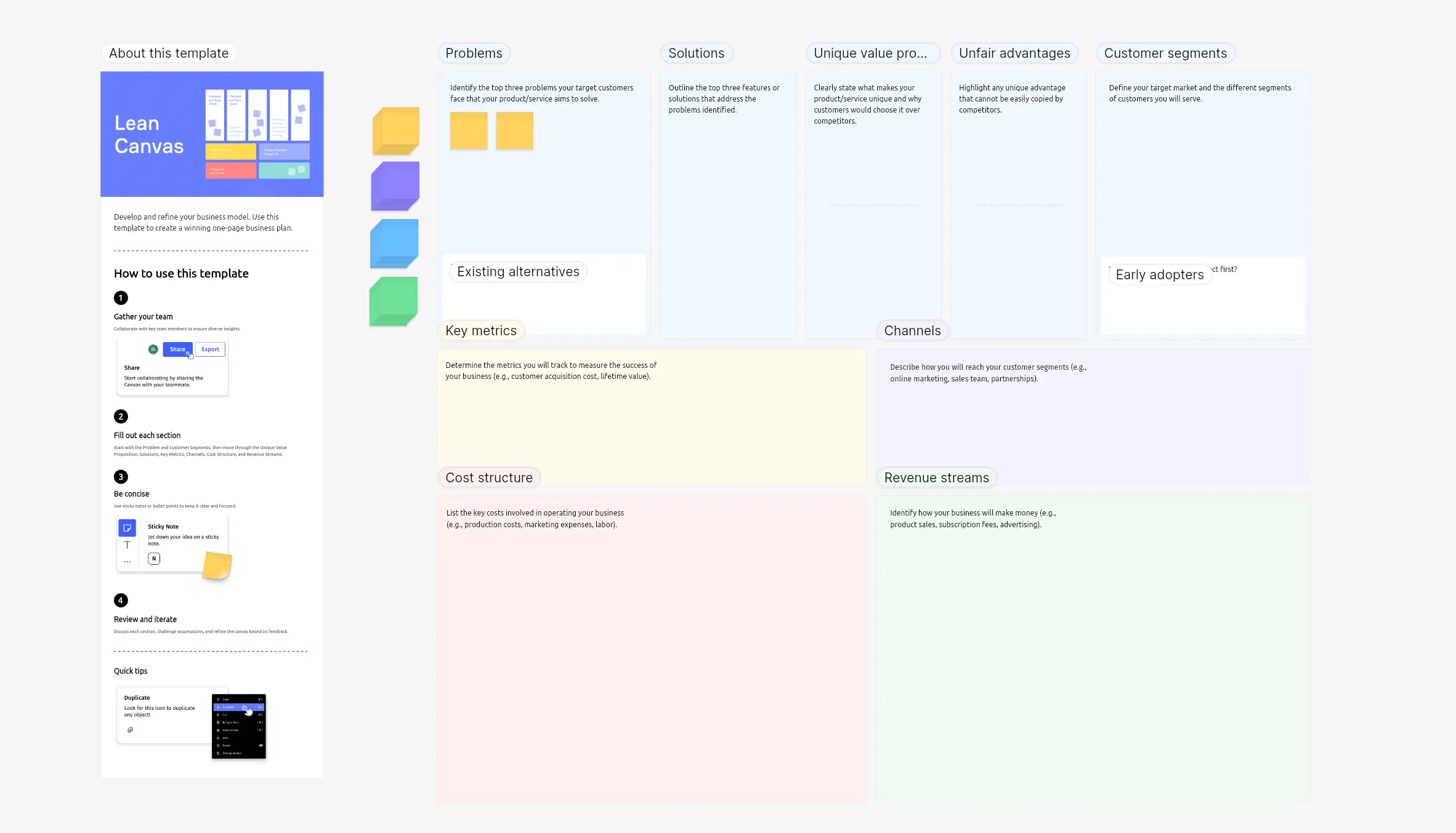 Lean canvas template – Vibe Canvas