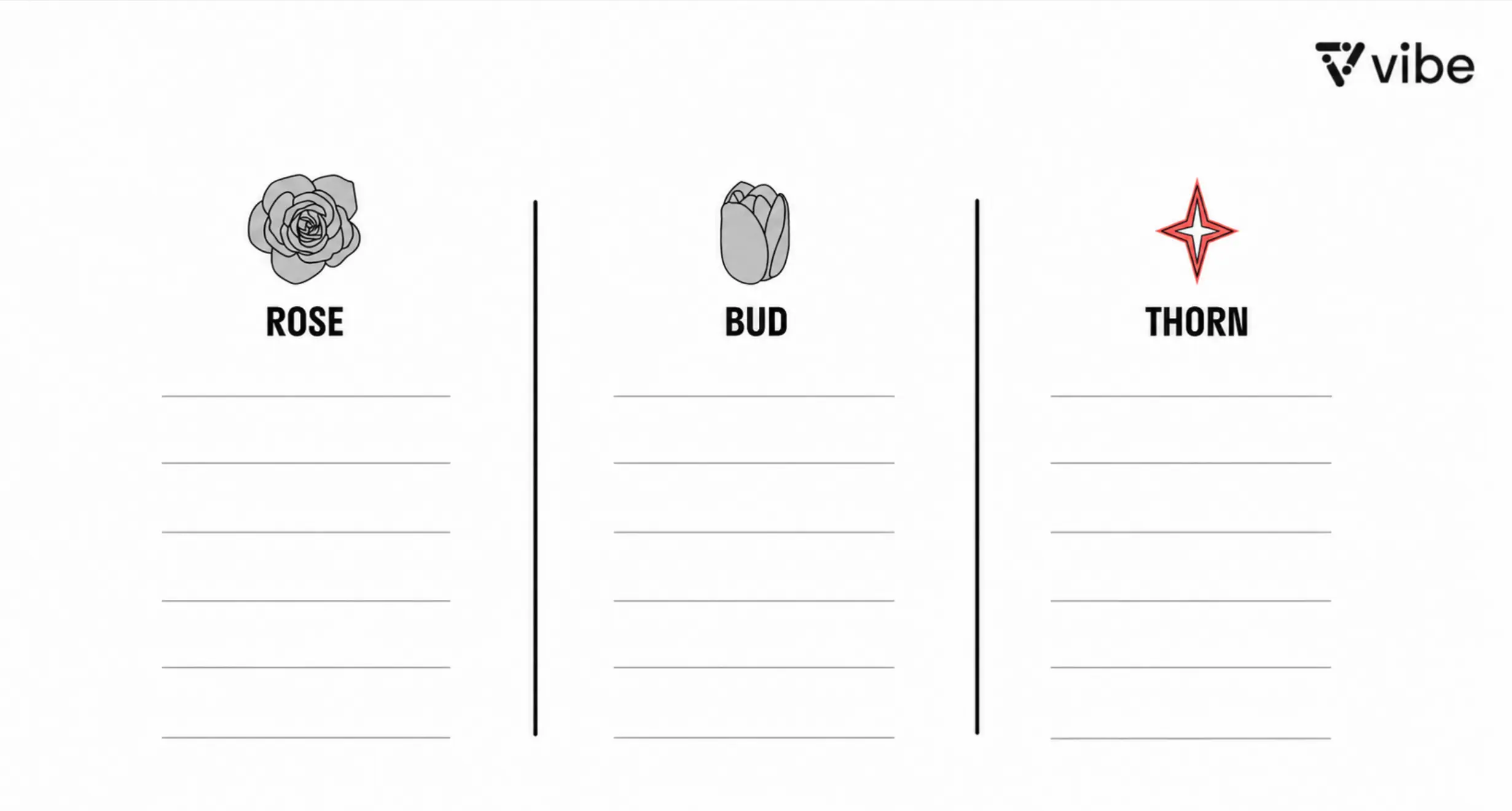 Rose, Bud, Thorn template for individuals