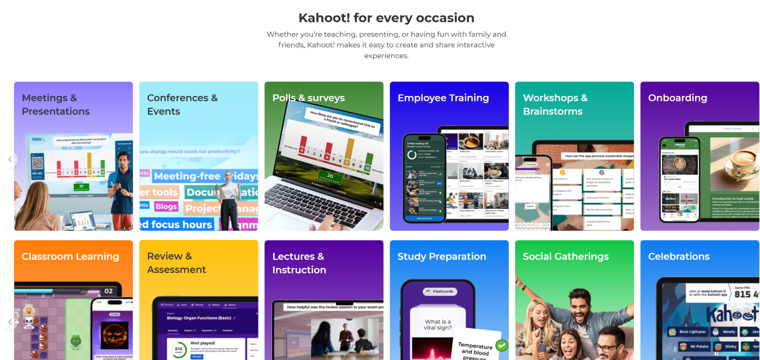 Kahoot student response system used in classroom learning and interactive teaching