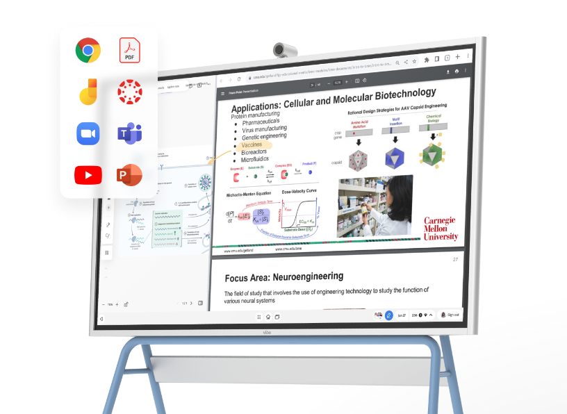 Vibe Board higher education solution for interactive classroom teaching and collaborative student learning