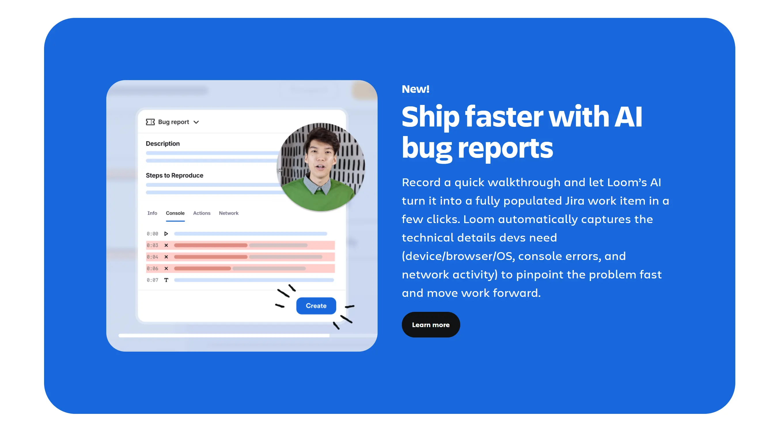 Screenshot of Loom's homepage