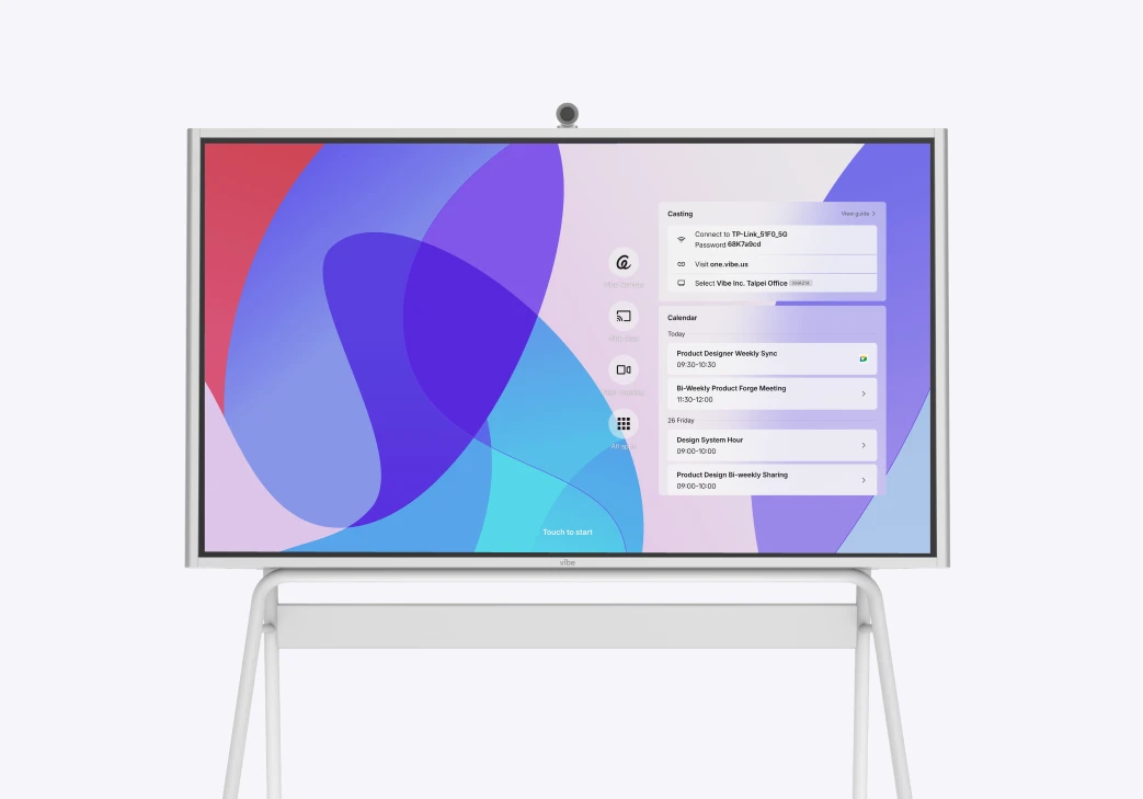 White Vibe Board on easel stand