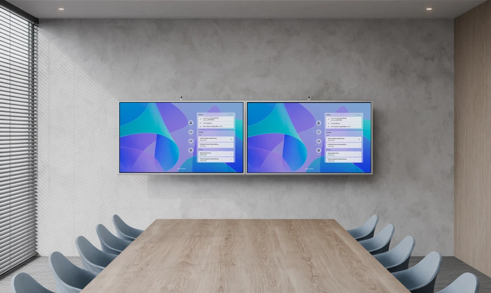 The Vibe Board S1 all-in-one smart whiteboard set up in an executive office