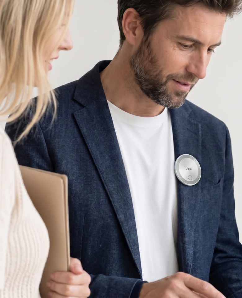 Portable Vibe Dot, ideal for meeting rooms and personal