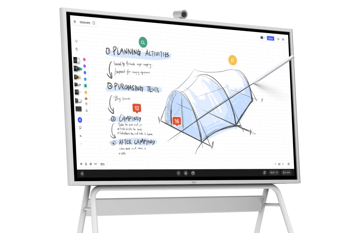 Vibe Smart Board on a stand