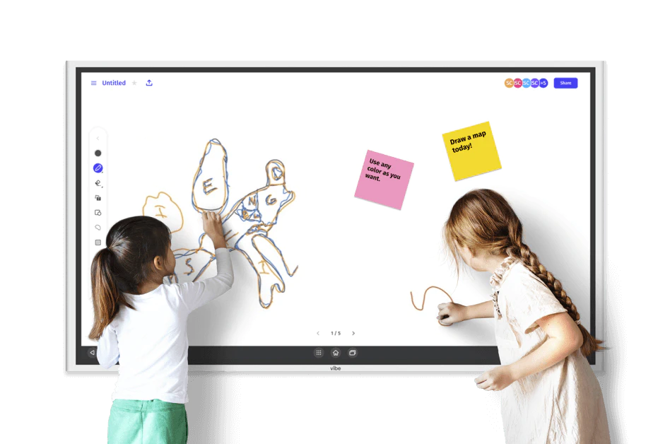 Doodle on <span class="gradient bold">an infinite canvas</span> with Vibe’s whiteboard app, Canvas